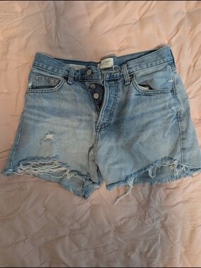 Universal Thread 90s Baggy Light Blue Distressed Denim Shorts 2